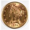 Image 1 : 1904-S $5 GOLD LIBERTY CH BU OLD LIGHT CLEANING