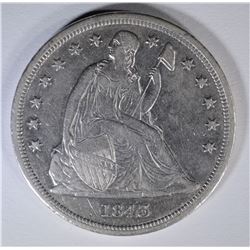 1843 SEATED LIBERTY DOLLAR AU