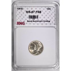 1916 MERCURY DIME RNG SUPERB GEM