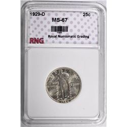 1929-D STANDING LIBERTY QUARTER RNG SUPERB GEM