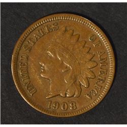 1908-S INDIAN ONE CENT XF+  KEY COIN