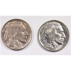 2 BUFFALO NICKELS: 1938-D BU & 1936 BU