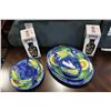 Image 1 : TWO NEW STONEWARE VASES AND DECORATIVE SERVING PLATTERS AND BOWLS