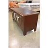 Image 2 : MAHOGANY FINISH MODERN GLASS DOOR ENTERTAINMENT STAND