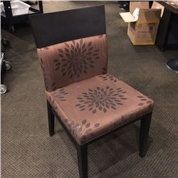 RESTAURANT CHAIR, WOOD FRAME, FLORAL PATTERN