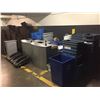 Image 2 : LARGE LOT OF WASTE BINS, RECYCLE BINS, WIKER BASKETS, RUBBERMAID BINS, WASTE BINS ON ROLLERS, ETC.