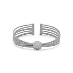 5 Row Cuff Bracelet With Dome Center