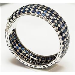 #2-STERLING SILVER SAPPHIRE(120.0CT) HEAVY BANGLE