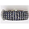 Image 2 : #2-STERLING SILVER SAPPHIRE(120.0CT) HEAVY BANGLE