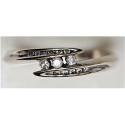 #4-10K WHITE GOLD DIAMOND(0.20CT) RING