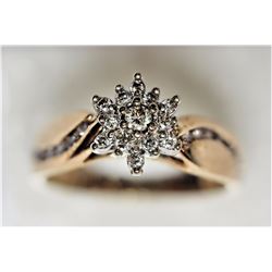 #14-10K YELLOW GOLD DIAMOND(0.27CT) CLUSTER