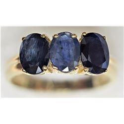 #15-10K YELLOW GOLD 3 SAPPHIRES(3.07CT) RING