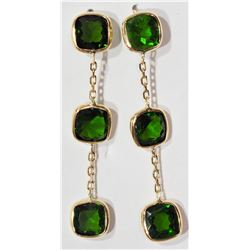 #18-14K YELLOW GOLD 6 NATURAL CHROME DIOPSIDE