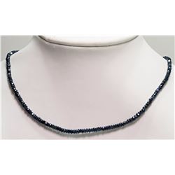 #26-NATURAL DARK BLUE SAPPHIRE BEAD NECKLACE