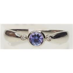 #28-10K WHITE GOLD TANZANITE (0.30CT) AND