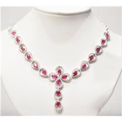 #33-STERLING SILVER RUBY(13.0CT) AND CUBIC ZIRCONI