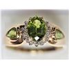 Image 1 : #37-10K YELLOW GOLD PERIDOT AND DIAMOND