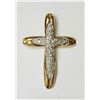 Image 1 : #38-10K YELLOW GOLD DIAMOND(0.15CT) CROSS PENDANT