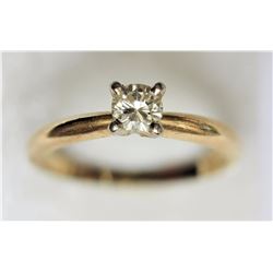 #41-14K YELLOW GOLD DIAMOND(0.33CT) SOLITAIRE RING
