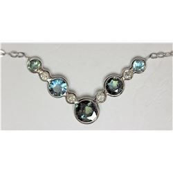 #42-10K WHITE GOLD SAPPHIRE(1.80CT) AND DIAMOND