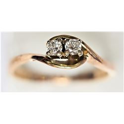 #45-14K YELLOW GOLD 2 DIAMOND(0.20CT) RING