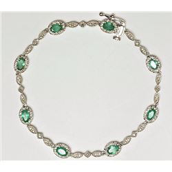 #46-10K WHITE GOLD EMERALD(2.80CT) AND DIAMOND