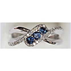 #48-10K WHITE GOLD SAPPHIRE(0.20CT) AND