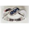 Image 2 : #48-10K WHITE GOLD SAPPHIRE(0.20CT) AND