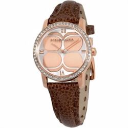 #29-BCBGMAXAZRIA BROWN LEATHER, SILVER &