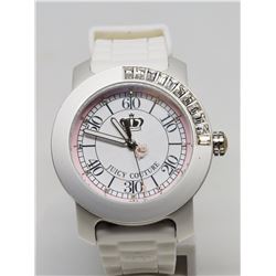 #41-JUICY COUTURE WHITE SILICONE RUBBER STRAP,