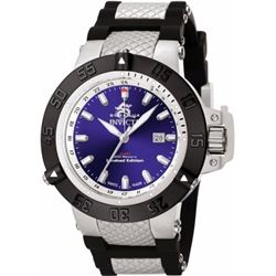 #48-INVICTA BLACK SILICONE RUBBER STRAP,