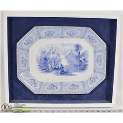 ANTIQUE FRAMED PLATTER.