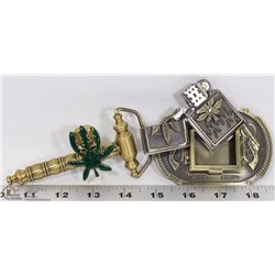 420 STYLE BELT BUCKLE AND LIGHTER COMBO SOLD WITH