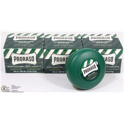 THREE BOWLS OF PRORASO SHAVING SOAP IN A BOWL