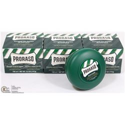 THREE BOWLS OF PRORASO SHAVING SOAP IN A BOWL