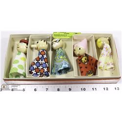 WOODEN MADE IN CZECHOSLOVAKIA FINGER PUPPETS.
