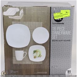 HOMETRENDS 16PC DINNERWARE SET ,BISTRO SQUARE