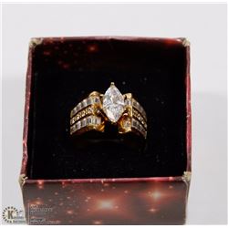 STAMPED 925 GOLD COLORED FASHION RING SIZE 9.5