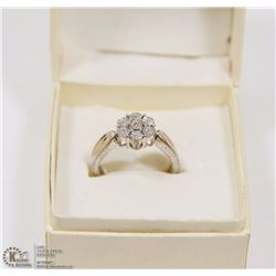 STAMPED 925 FLORAL  RING SIZE 7.25