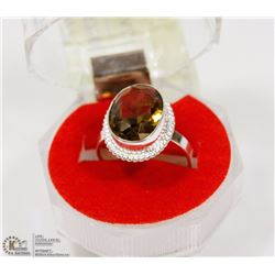 #43-SMOKY TOPAZ GEMSTONE RING
