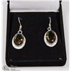 Image 1 : #42-SMOKY TOPAZ GEMSTONE EARRINGS