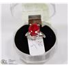Image 1 : #123-NATURAL RED RUBY RING