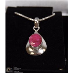 #7-NATURAL RED RUBY PENDANT & NECKLACE