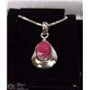 Image 1 : #7-NATURAL RED RUBY PENDANT & NECKLACE