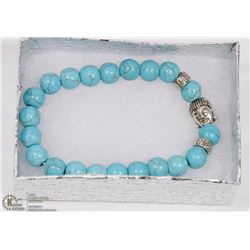 #17-NATURAL BLUE TURQUOISE BRACELET BUDDHIST