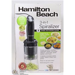 HAMILTON BEACH 3IN1 SPIRALIZER SLICER,2SPEEDS