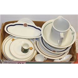 FLAT OF ASSORTED RAIL ROAD DINNERWARE - SOME ROYAL