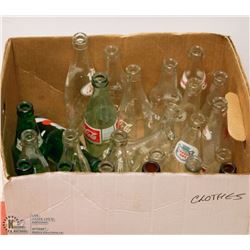 LARGE BOX OF PEPSI BOTTLES AND COKE BOTTLES