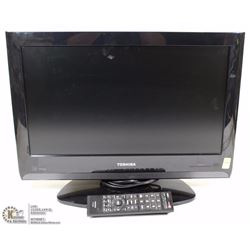 19" TOSHIBA TV WITH REMOTE.
