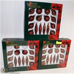 3 BOXES OF CHRISTMAS ORNAMENTS.
